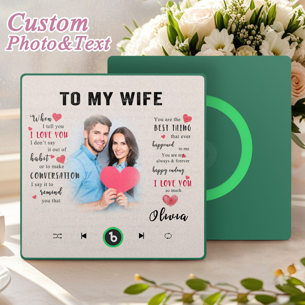 Custom Music Fridge Magnet New 4.0 Upgrade Personalized Photo and Name Music Wall Photo Sticker To My Father/Mother/Friend/Daughter/Son/Wife/Husband - 