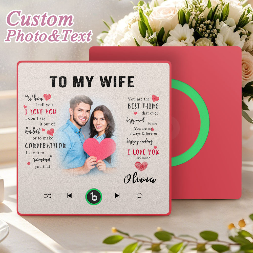 Custom Music Fridge Magnet New 4.0 Upgrade Personalized Photo and Name Music Wall Photo Sticker To My Father/Mother/Friend/Daughter/Son/Wife/Husband - 