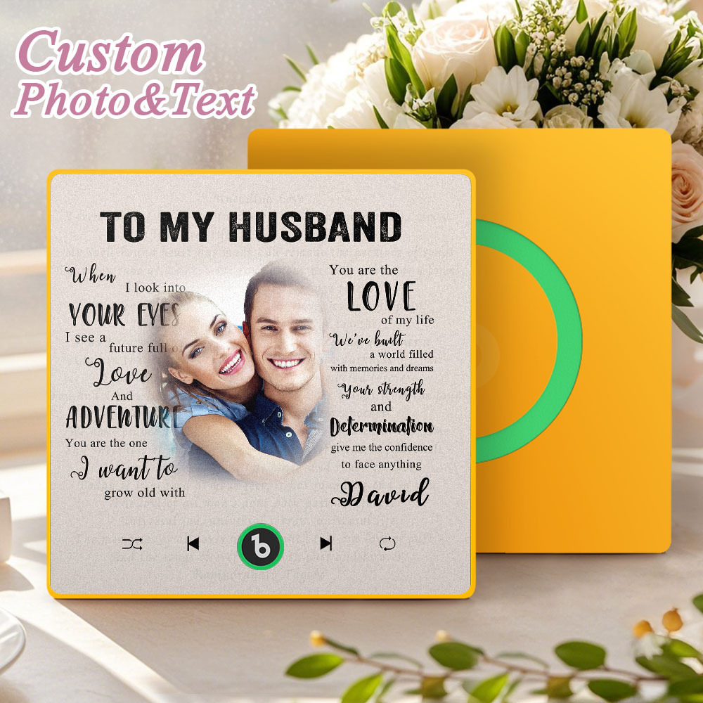 Custom Music Fridge Magnet New 4.0 Upgrade Personalized Photo and Name Music Wall Photo Sticker To My Father/Mother/Friend/Daughter/Son/Wife/Husband - 