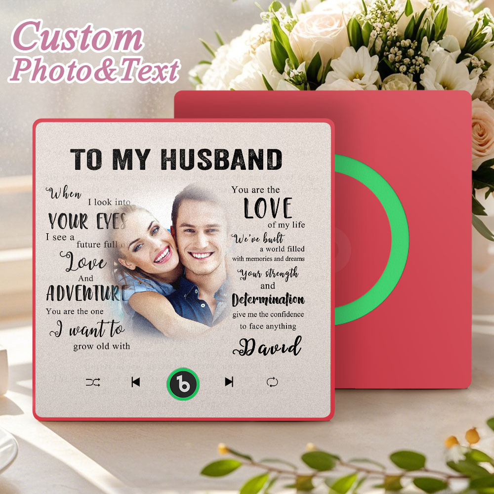 Custom Music Fridge Magnet New 4.0 Upgrade Personalized Photo and Name Music Wall Photo Sticker To My Father/Mother/Friend/Daughter/Son/Wife/Husband - 