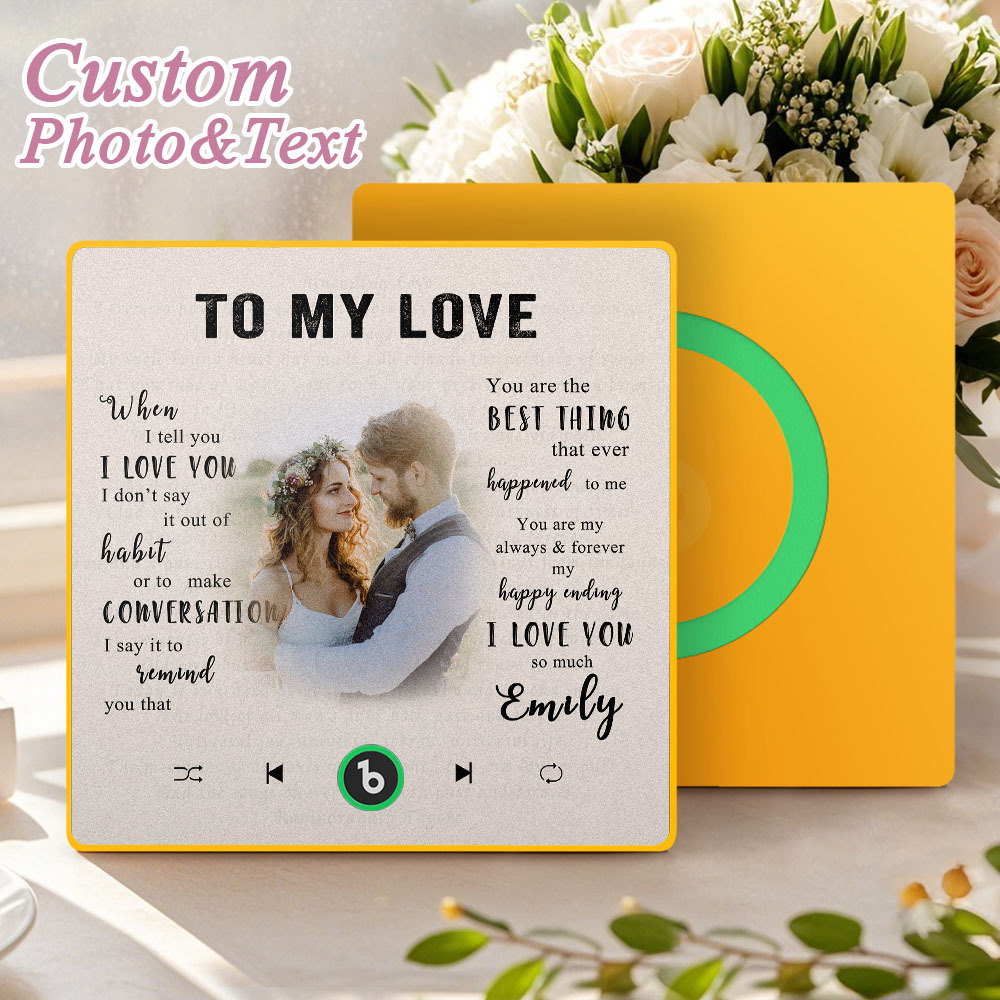 Custom Music Fridge Magnet New 4.0 Upgrade Personalized Photo and Name Music Wall Photo Sticker To My Father/Mother/Friend/Daughter/Son/Wife/Husband - 