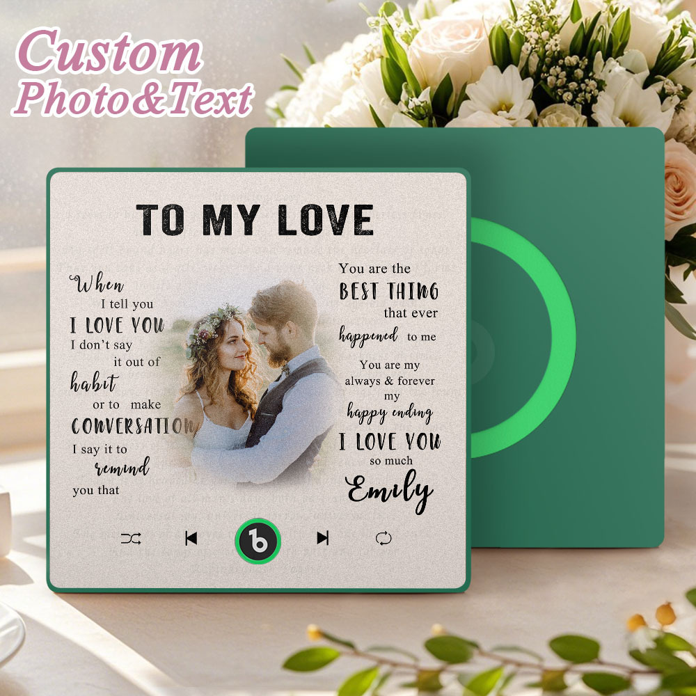 Custom Music Fridge Magnet New 4.0 Upgrade Personalized Photo and Name Music Wall Photo Sticker To My Father/Mother/Friend/Daughter/Son/Wife/Husband - 