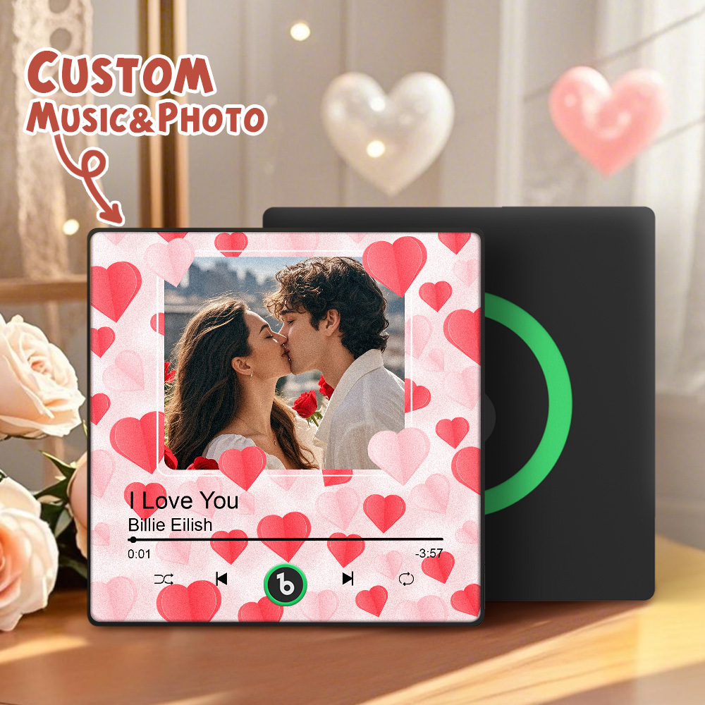 New 4.0 Upgrade Custom Music Fridge Magnet Colorful Frame Album Fridge Magnet Can Play Songs Gift for Couple Can Upload Your Music