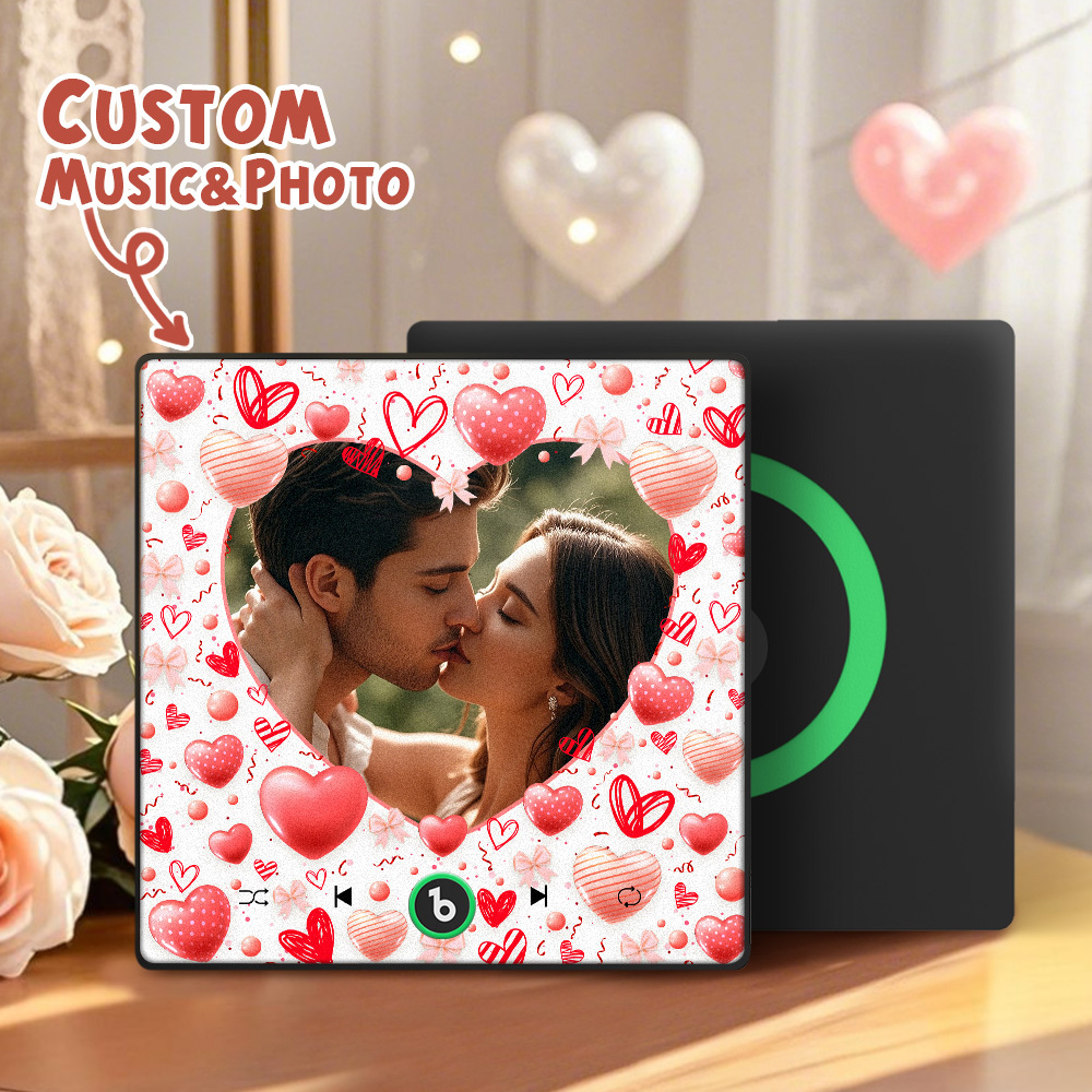 New 4.0 Upgrade Custom Music Fridge Magnet Colorful Frame Album Fridge Magnet Can Play Songs Gift for Couple Can Upload Your Music