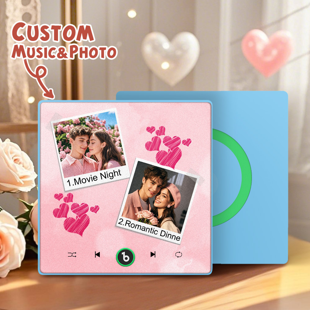 New 4.0 Upgrade Custom Music Fridge Magnet Colorful Frame Album Fridge Magnet Can Play Songs Gift for Couple Can Upload Your Music