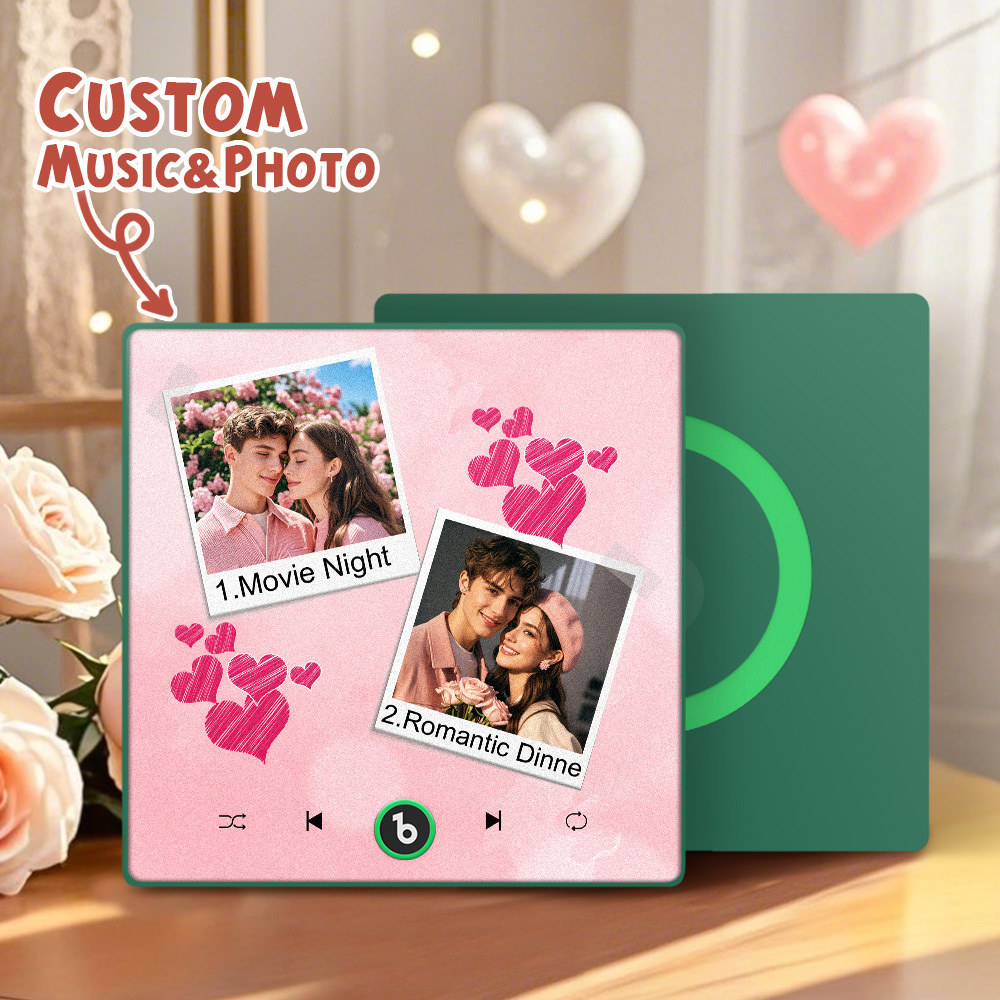 New 4.0 Upgrade Custom Music Fridge Magnet Colorful Frame Album Fridge Magnet Can Play Songs Gift for Couple Can Upload Your Music