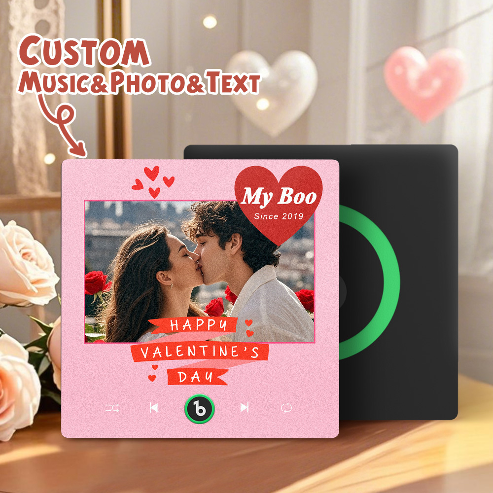 New 4.0 Upgrade Custom Music Fridge Magnet Colorful Frame Album Fridge Magnet Can Play Songs Gift for Couple Can Upload Your Music
