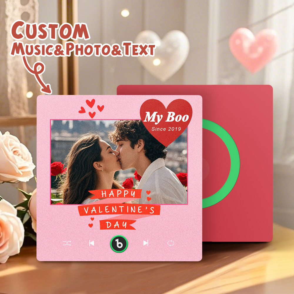New 4.0 Upgrade Custom Music Fridge Magnet Colorful Frame Album Fridge Magnet Can Play Songs Gift for Couple Can Upload Your Music