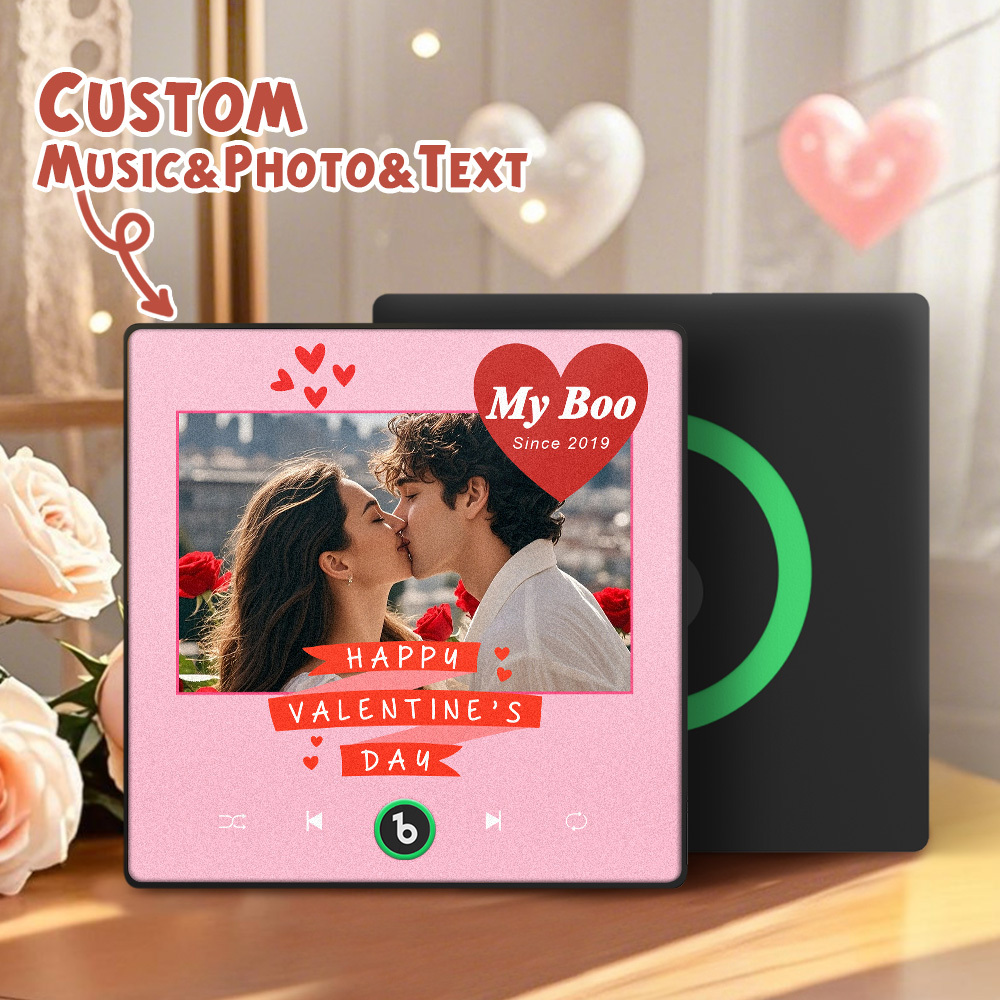 New 4.0 Upgrade Custom Music Fridge Magnet Colorful Frame Album Fridge Magnet Can Play Songs Gift for Couple Can Upload Your Music