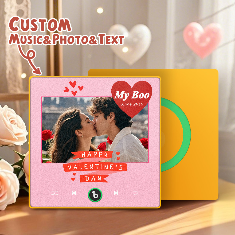 New 4.0 Upgrade Custom Music Fridge Magnet Colorful Frame Album Fridge Magnet Can Play Songs Gift for Couple Can Upload Your Music