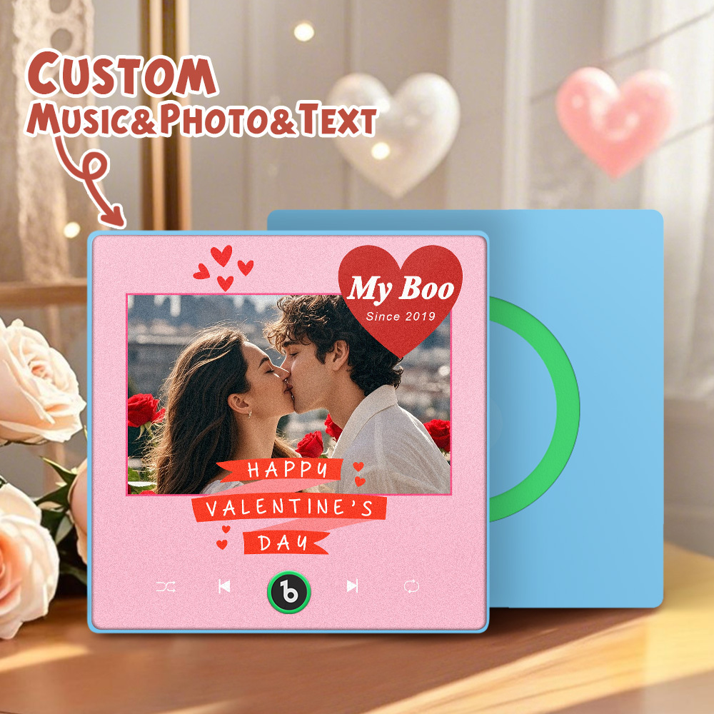 New 4.0 Upgrade Custom Music Fridge Magnet Colorful Frame Album Fridge Magnet Can Play Songs Gift for Couple Can Upload Your Music