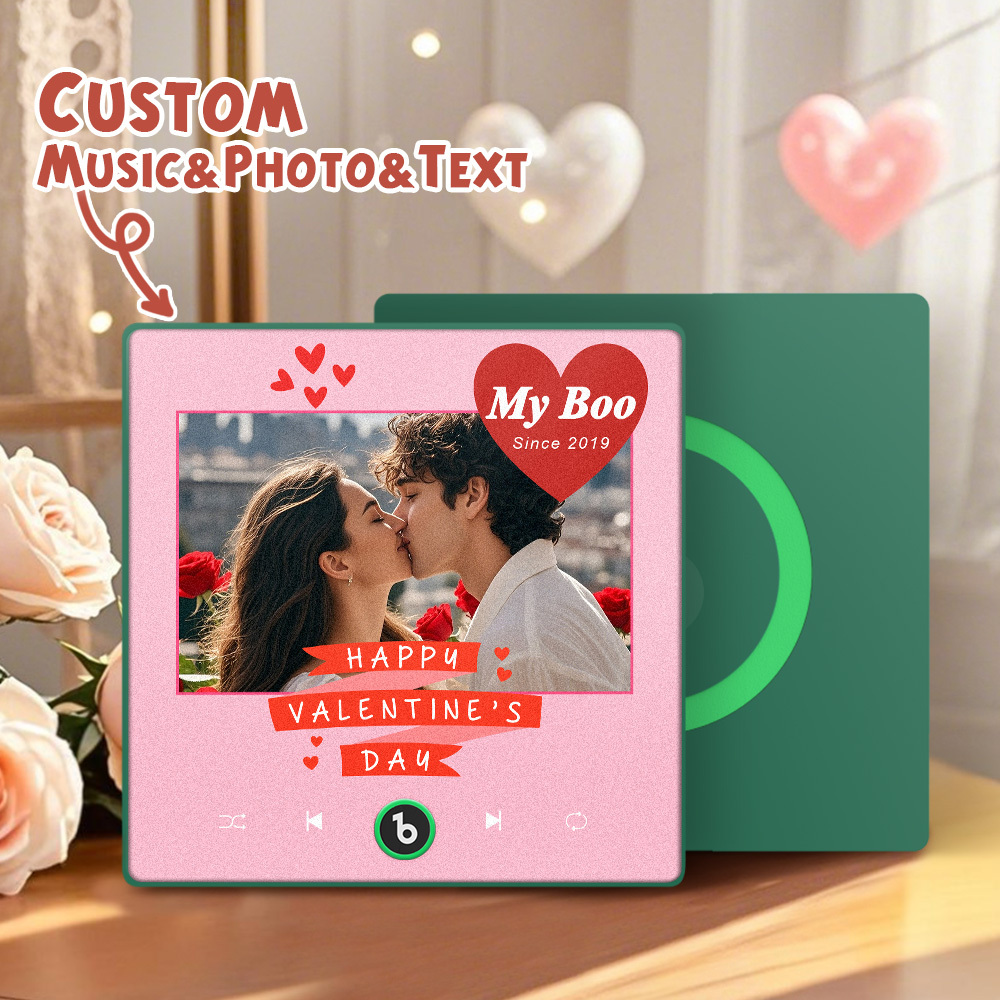 New 4.0 Upgrade Custom Music Fridge Magnet Colorful Frame Album Fridge Magnet Can Play Songs Gift for Couple Can Upload Your Music