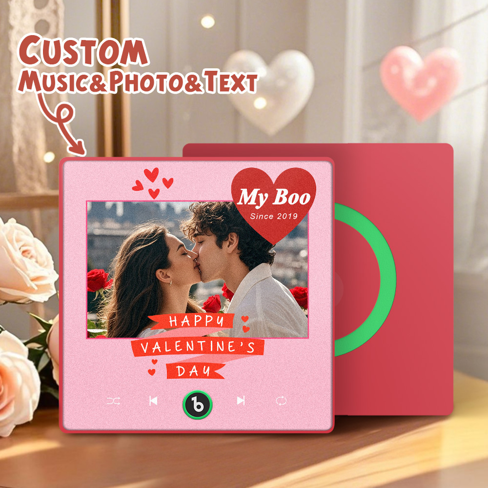 New 4.0 Upgrade Custom Music Fridge Magnet Colorful Frame Album Fridge Magnet Can Play Songs Gift for Couple Can Upload Your Music
