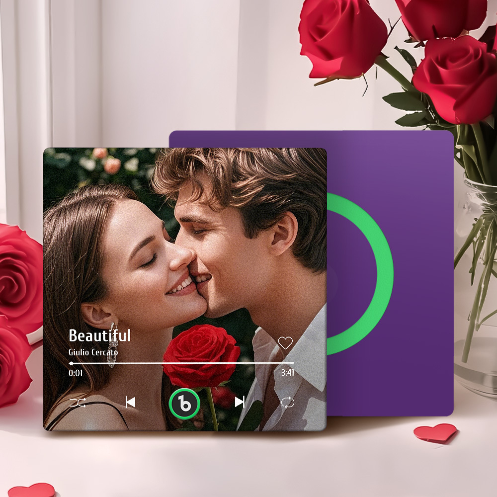 Custom Music Fridge Magnet New 4.0 Upgrade Colorful Frame Album Fridge Magnet Music Wall Photo Sticker Music Movement That Can Be Played Valentine's Day Gift - 