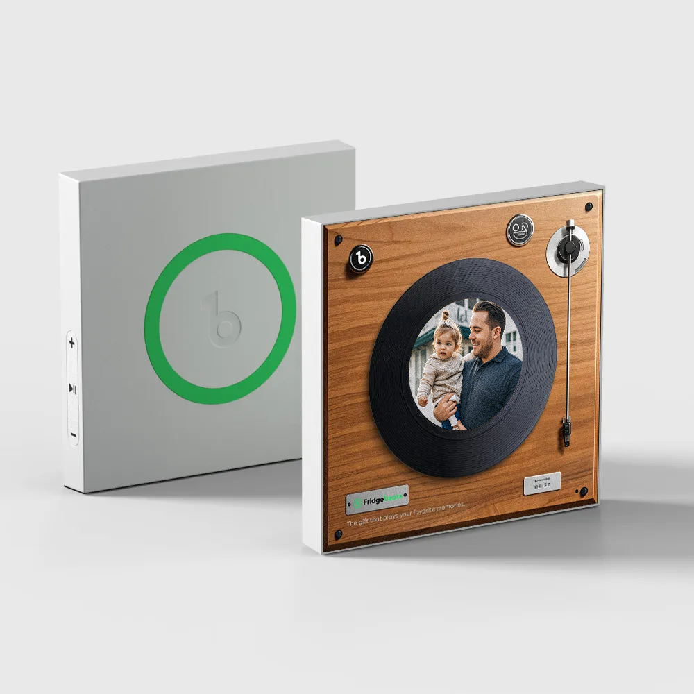 New 5.0 Upgrade Custom Music And Photo Fridge Magnet Personalized Vintage Record Fridge Magnet Father's Day Gifts - 