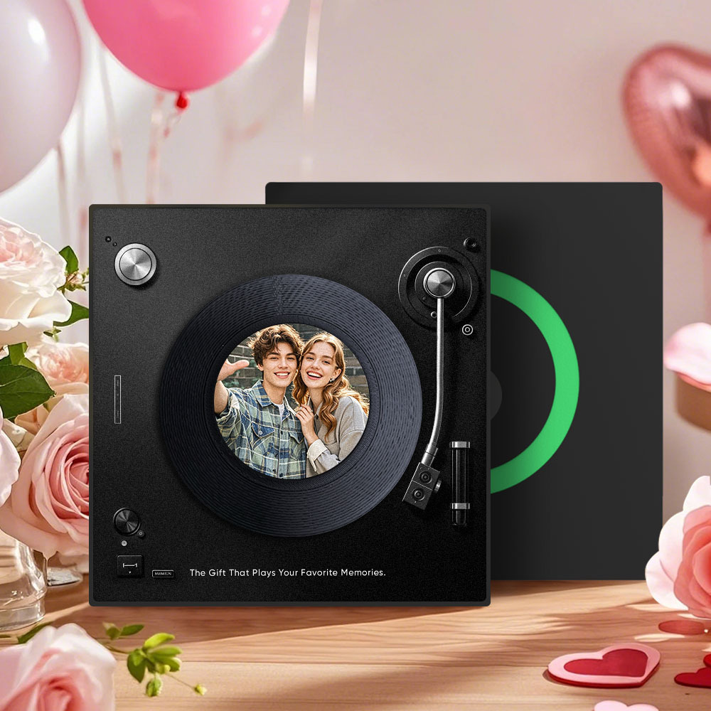 Custom Music And Photo Fridge Magnet Personalized Record Fridge Magnet Valentine's Gift for Couple - Get Photo Blanket