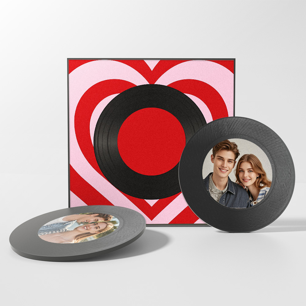 Custom Music And Photo Fridge Magnet Personalized Love Wave Fridge Magnet Gift for Couple Valentine's Day - myphotowallet