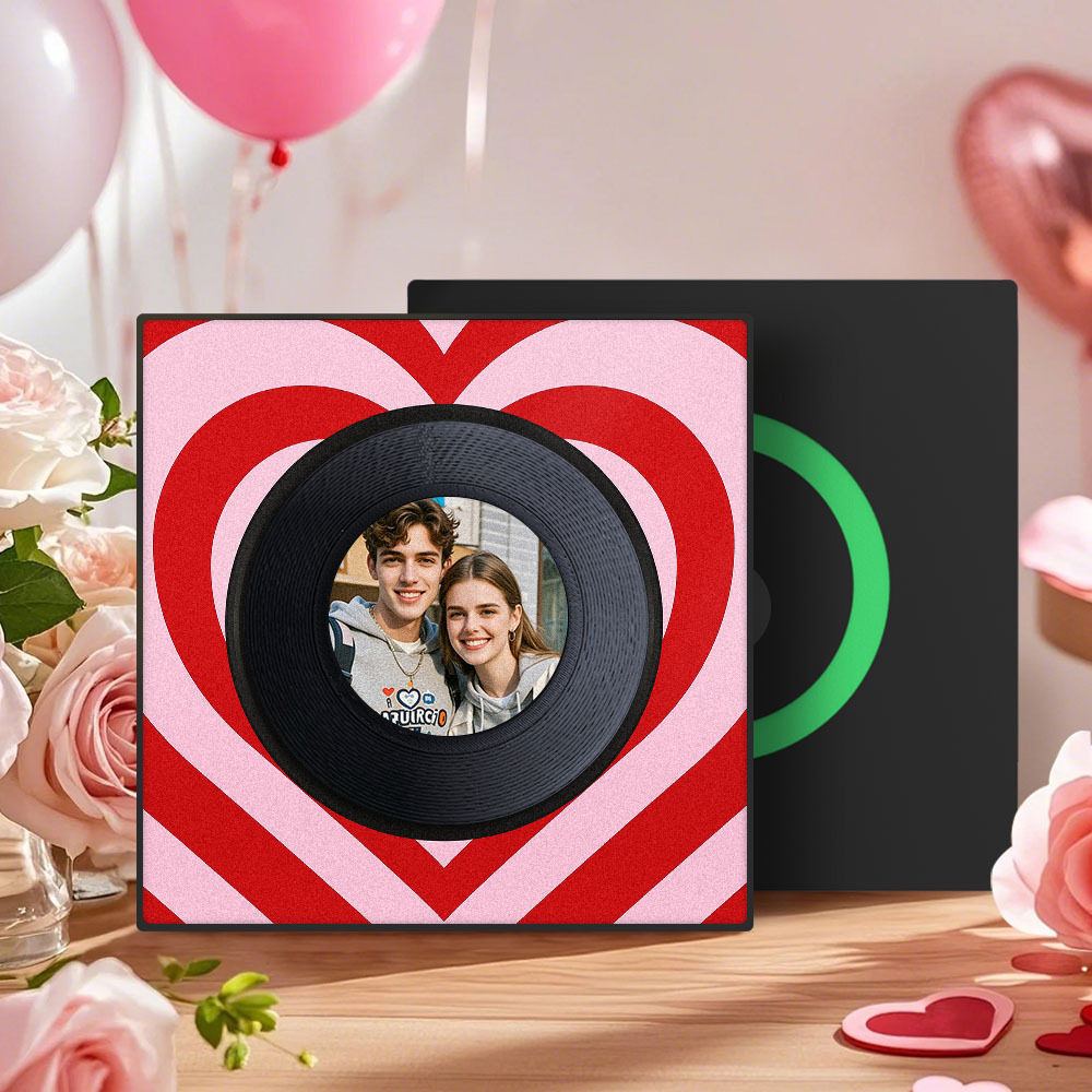 Custom Music And Photo Fridge Magnet Personalized Love Wave Fridge Magnet Gift for Couple Valentine's Day - myphotowallet