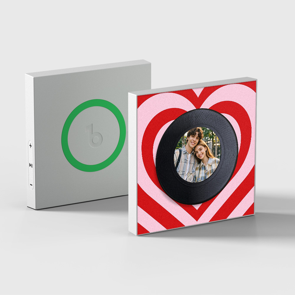 Custom Music And Photo Fridge Magnet Personalized Love Wave Fridge Magnet Gift for Couple Valentine's Day - myphotowallet