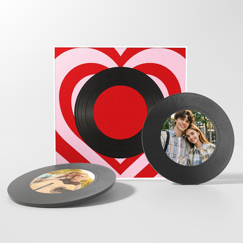 Custom Music And Photo Fridge Magnet Personalized Love Wave Fridge Magnet Gift for Couple Valentine's Day - myphotowallet