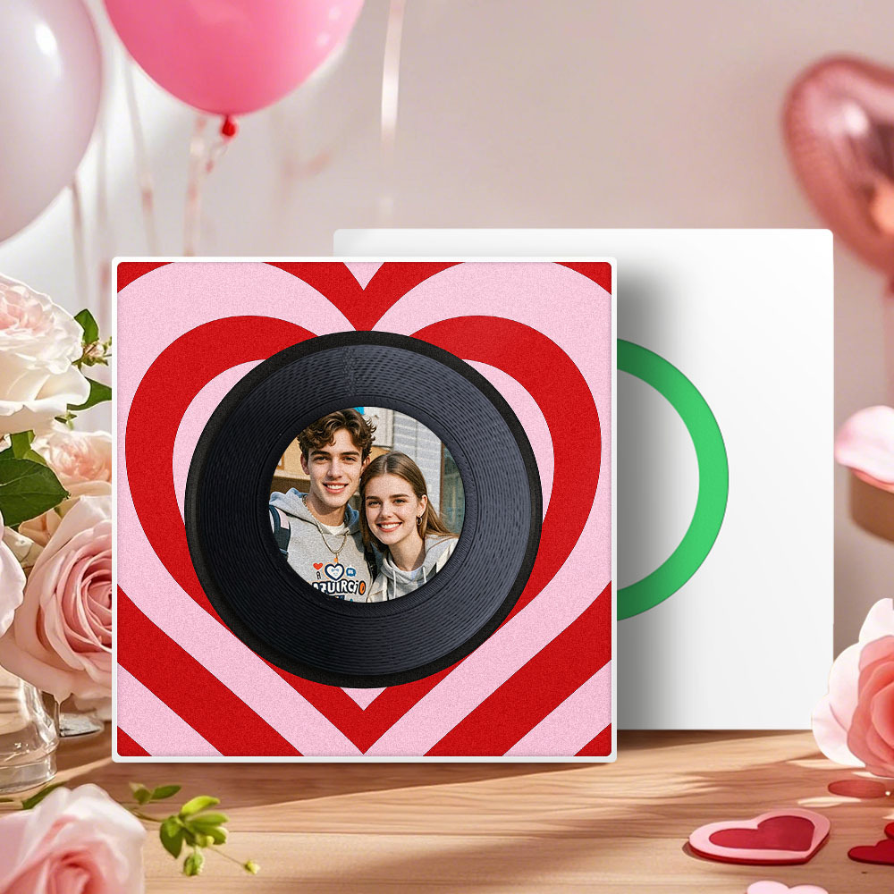 Custom Music And Photo Fridge Magnet Personalized Love Wave Fridge Magnet Gift for Couple Valentine's Day - myphotowallet