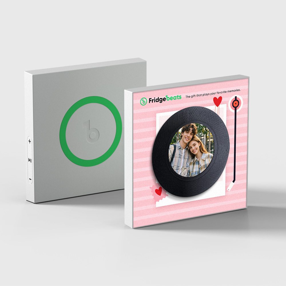 Custom Music and Photo Fridge Magnet NFC Song Fridge Magnets Pink Gifts for Couple - Get Photo Blanket