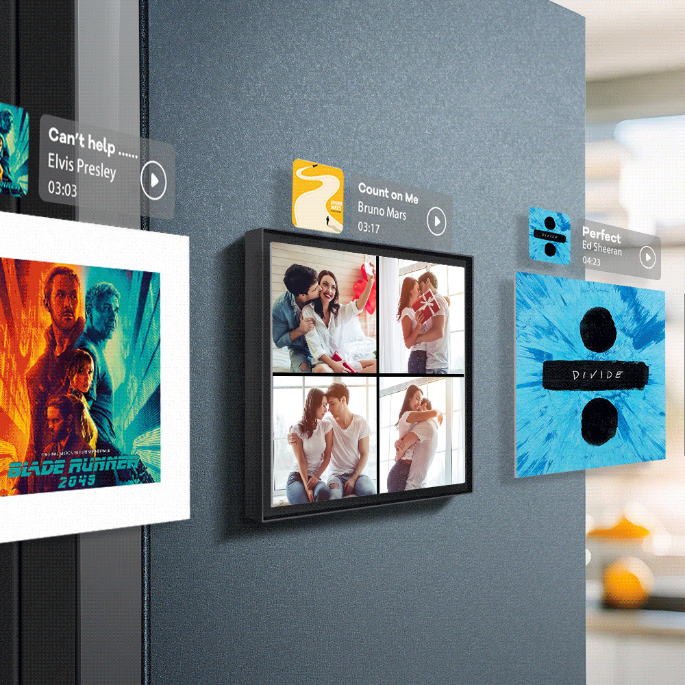 New 5.0 Upgrade Custom Music and Photo Fridge Magnet Personalized 4 Photo Can Play Songs and Adjust Volume Supports 1-6 Songs Valentine's Day Gifts - 