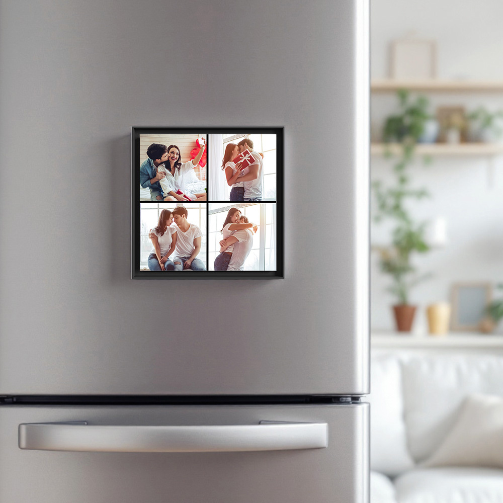 New 5.0 Upgrade Custom Music and Photo Fridge Magnet Personalized 4 Photo Can Play Songs and Adjust Volume Supports 1-6 Songs Valentine's Day Gifts - 