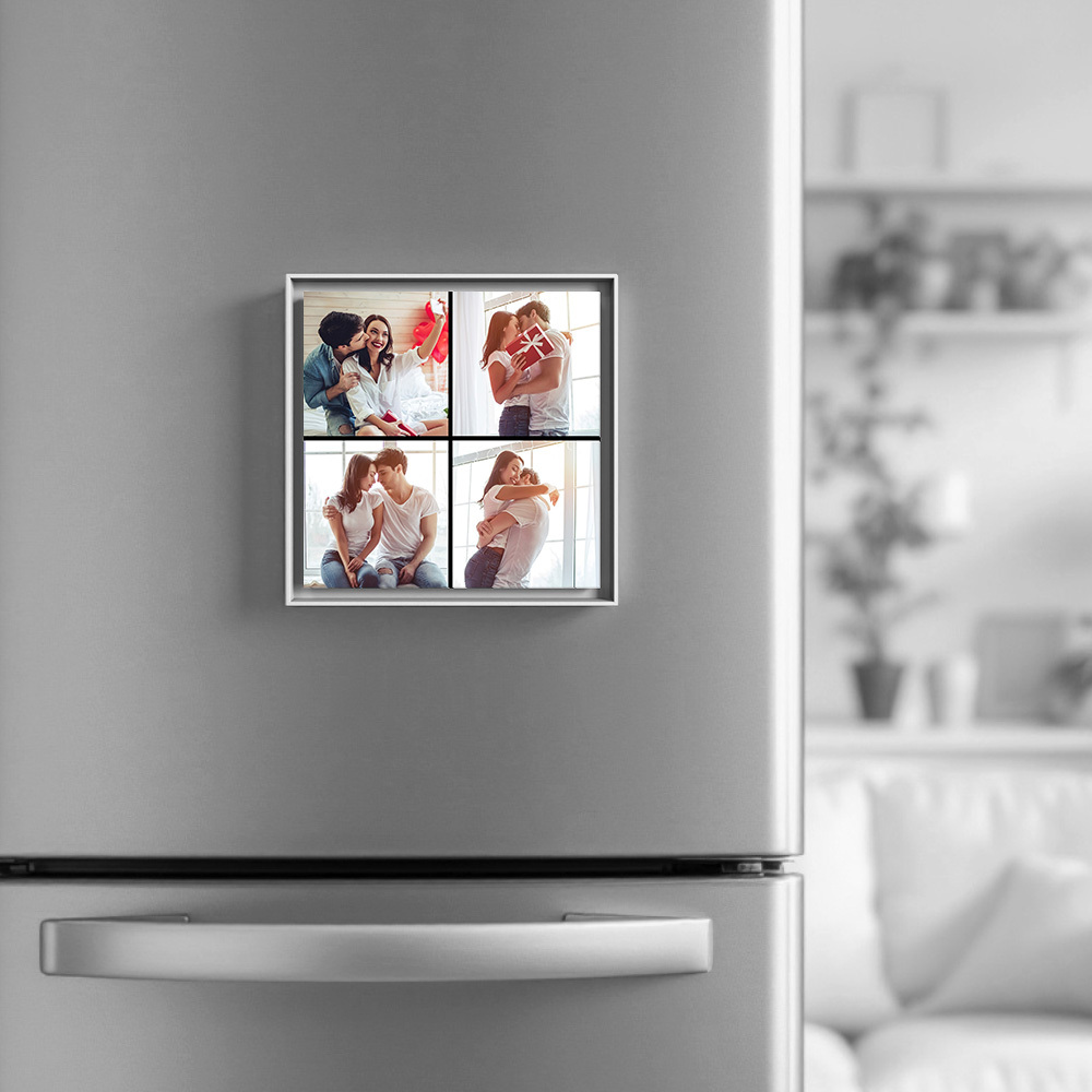 New 5.0 Upgrade Custom Music and Photo Fridge Magnet Personalized 4 Photo Can Play Songs and Adjust Volume Supports 1-6 Songs Valentine's Day Gifts - 