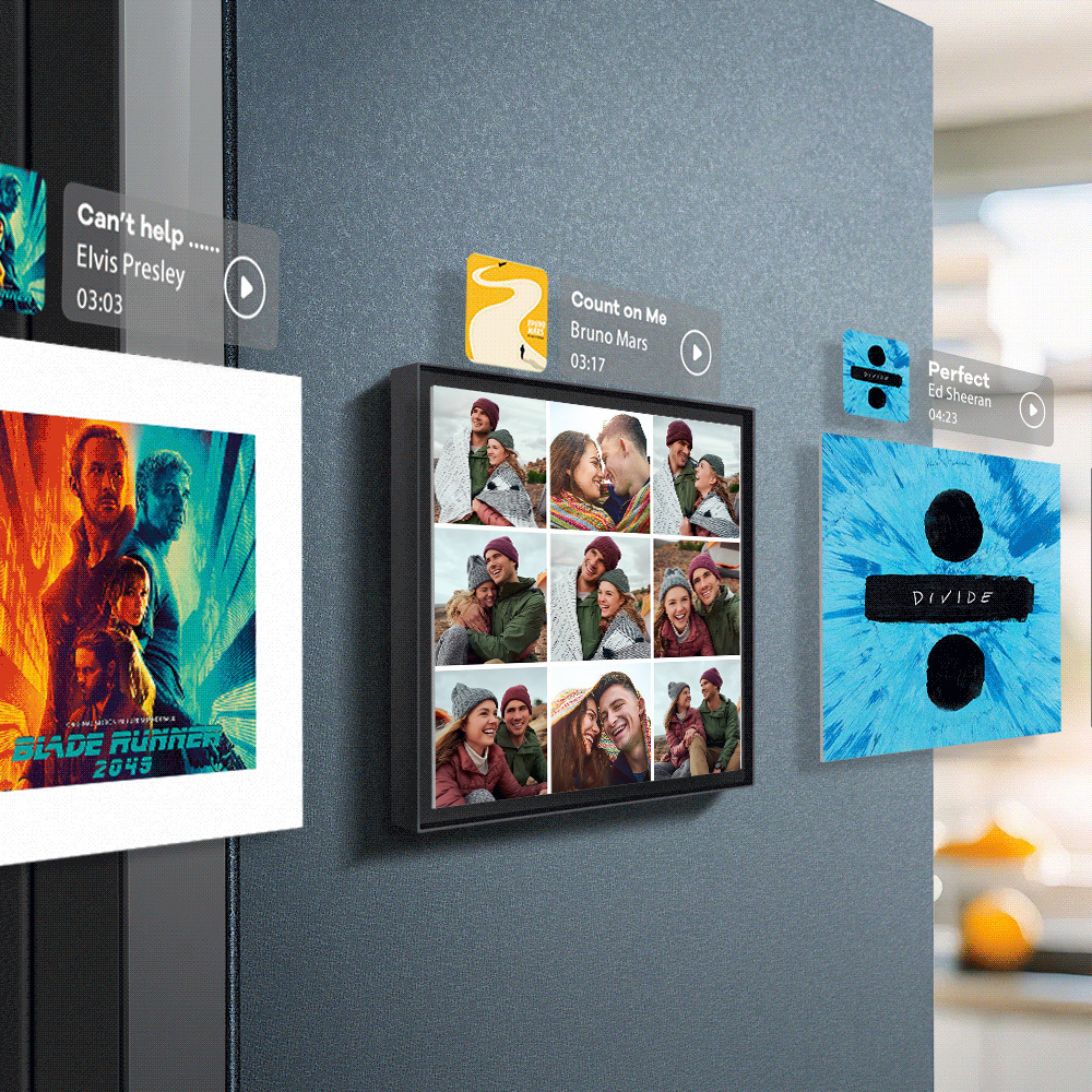 New 5.0 Upgrade Custom Music Fridge Magnet Personalized 9 Photo Can Play Songs and Adjust Volume Supports 1-6 Songs Valentine's Day Gifts - 