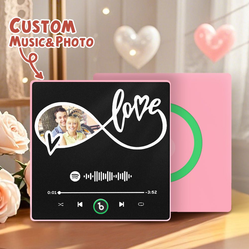 Upgrade Photo Colorful Album Fridge Magnet Personalized Music Fridge Magnet with Custom Name & Photo Fridge Magnet FridgeBeats Pro Supports Bluetooth Connectivity Funny Gift for Couples Valentine's Day Gift
