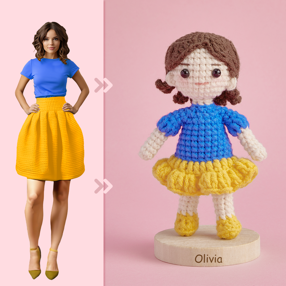 Full Body Customizable 1 Person Custom Crochet Doll Personalized Gifts Handwoven Mini Dolls - Snow White - Myphotowallet