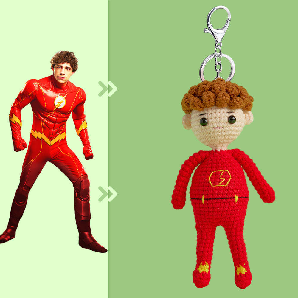 Full Body Customizable 1 Person Custom Crochet Doll Personalized Gifts Handwoven Mini Dolls - Flash - Myphotowallet