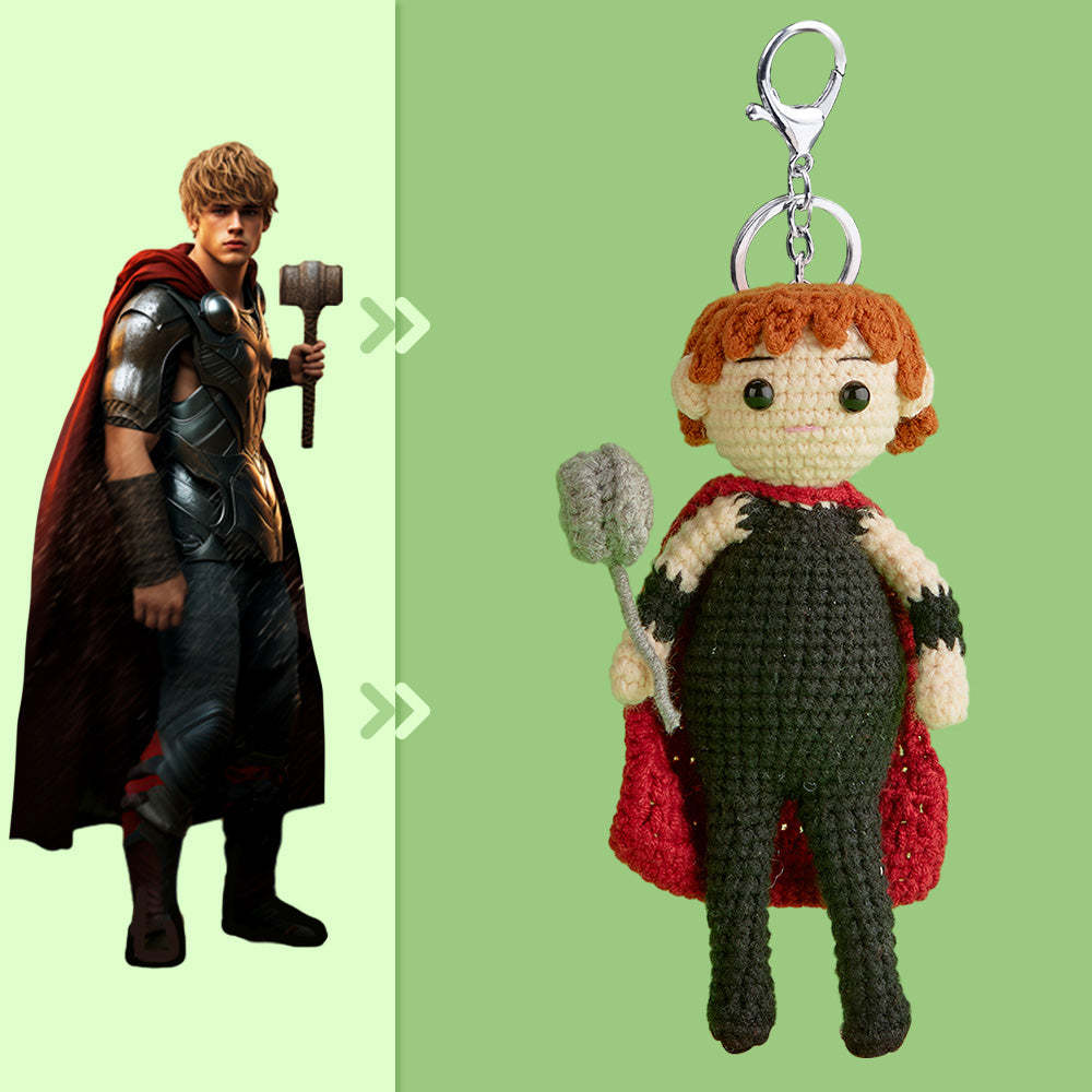 Full Body Customizable 1 Person Custom Crochet Doll Personalized Gifts Handwoven Mini Dolls - Thor - Myphotowallet