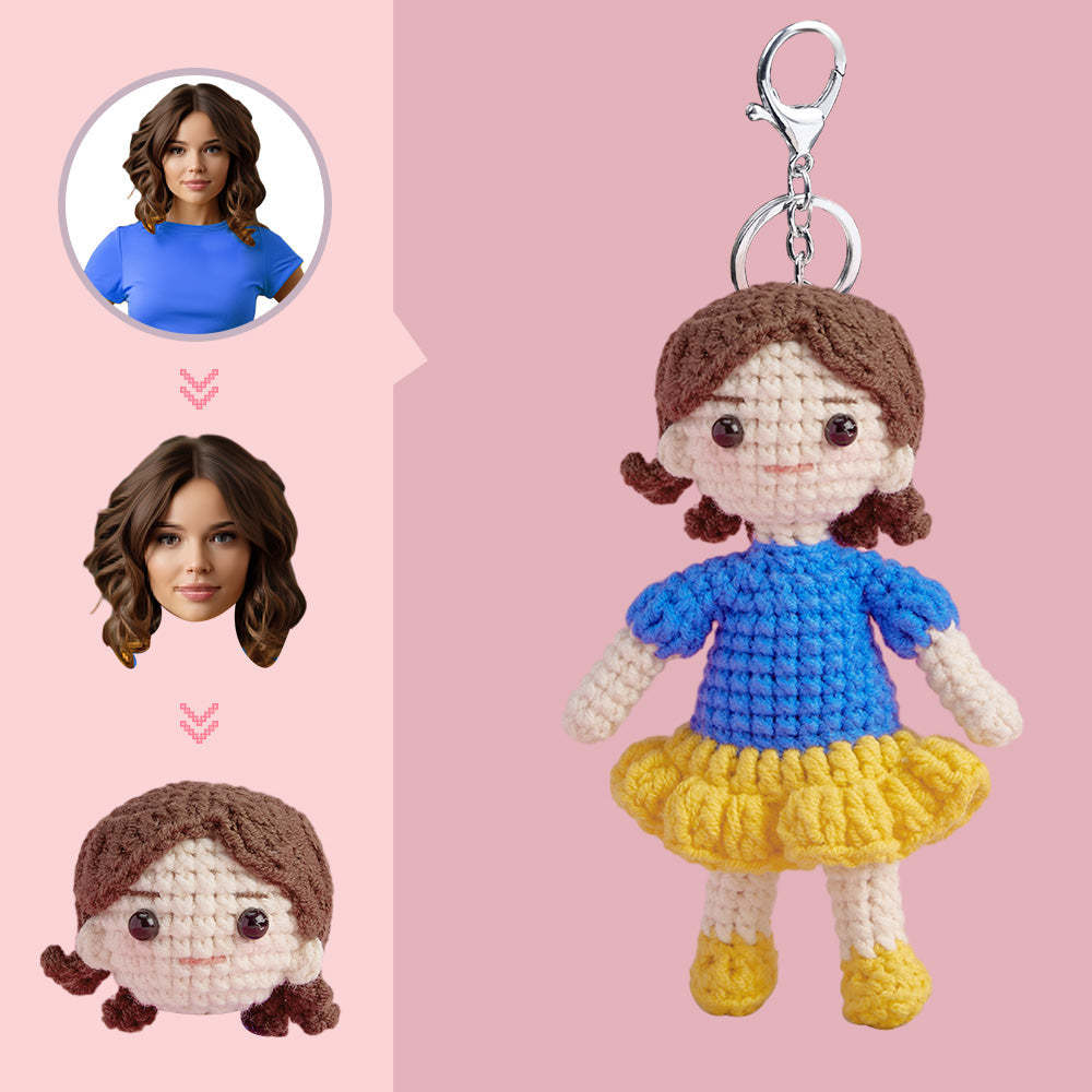 Custom Face Crochet Doll Personalized Gifts Handwoven Mini Dolls - Snow White - Myphotowallet