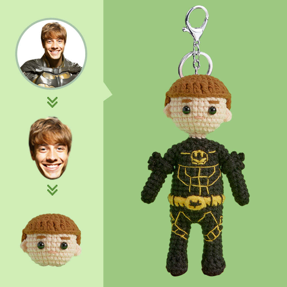 Custom Face Crochet Doll Personalized Gifts Handwoven Mini Dolls - Batman - Myphotowallet