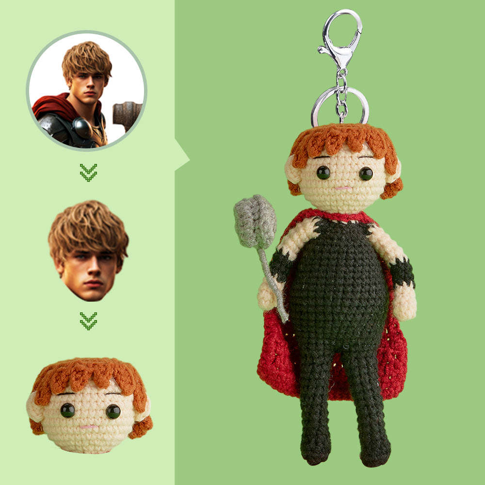 Custom Face Crochet Doll Personalized Gifts Handwoven Mini Dolls - Thor - Myphotowallet