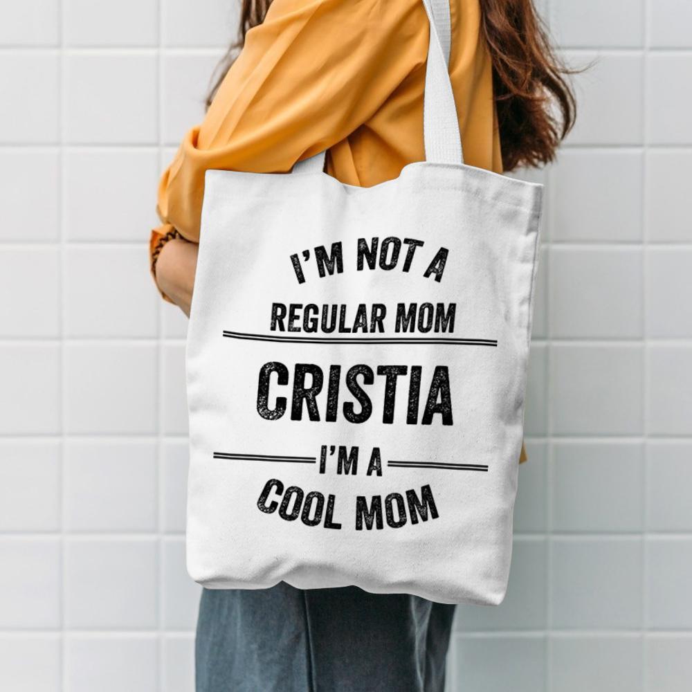 Gift for Mom Custom Canvas Tote Bag For Mom Personalized Beach Bag Reusable Storage Handbag -