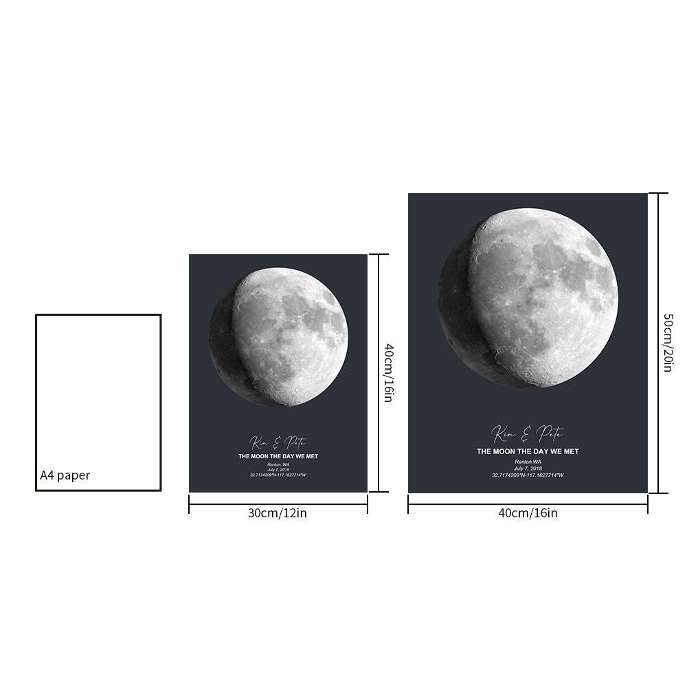 Custom Moon Phase Poster Gift for Anniversary - Myphotowallet