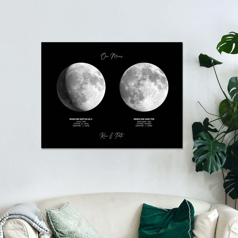 Custom Moon Phase Poster Gift for Anniversary - Myphotowallet