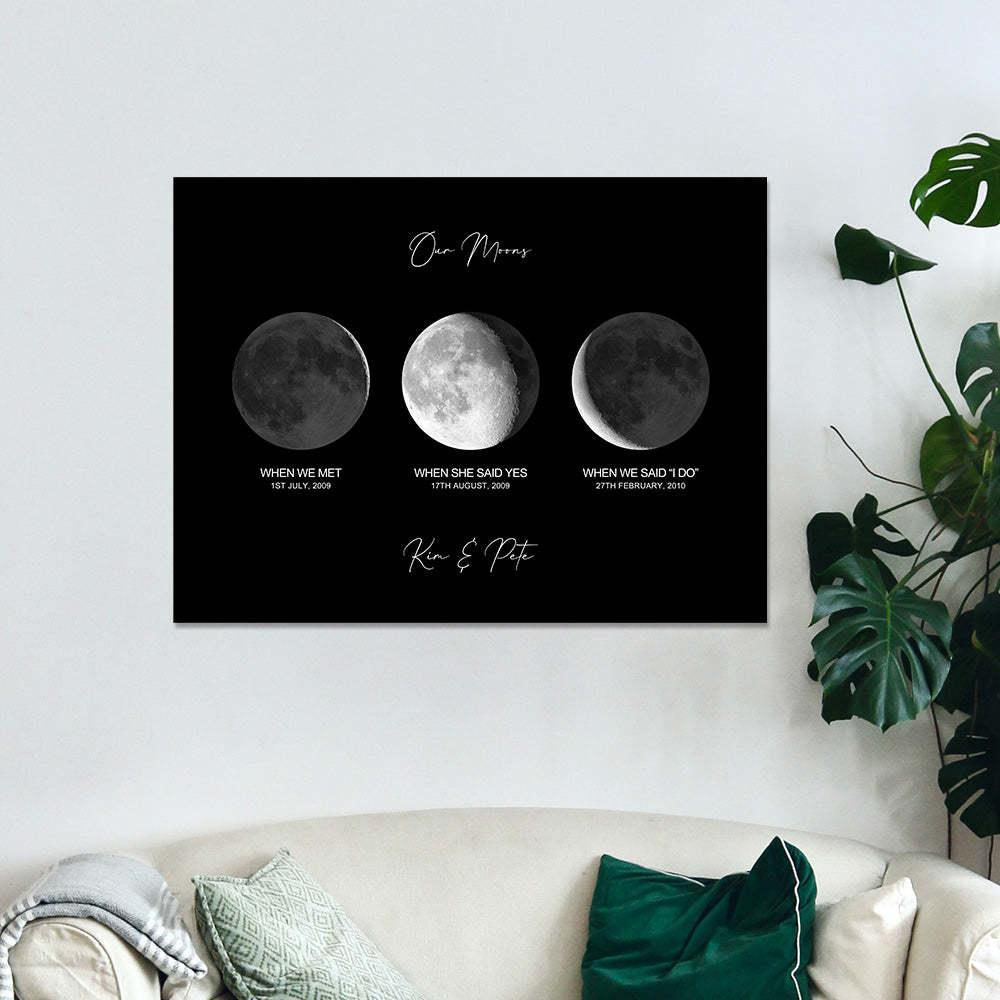 Custom Moon Phase Poster Gift for Anniversary - Myphotowallet