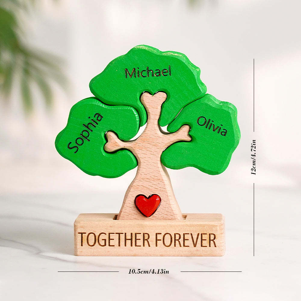 Wooden Family Tree Puzzle Custom Names Home Decor House Warming Gifts	 - myphotowallet