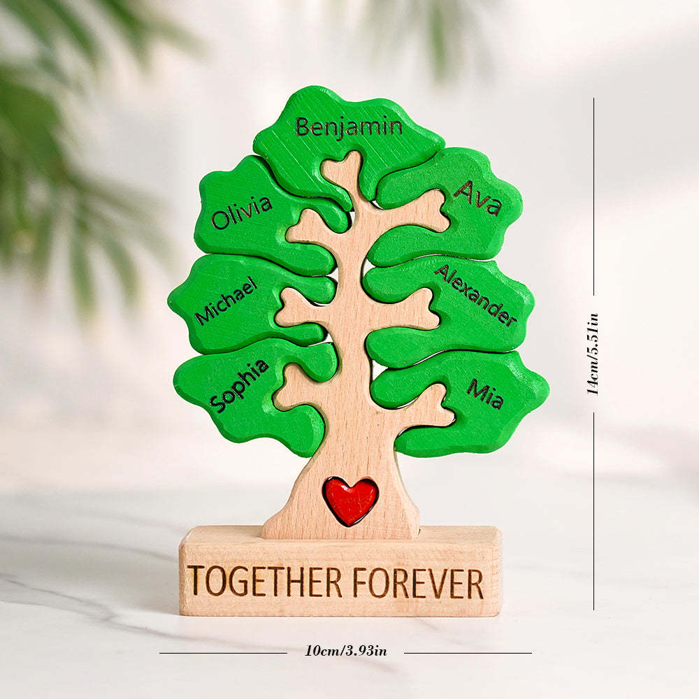 Wooden Family Tree Puzzle Custom Names Home Decor House Warming Gifts	 - myphotowallet