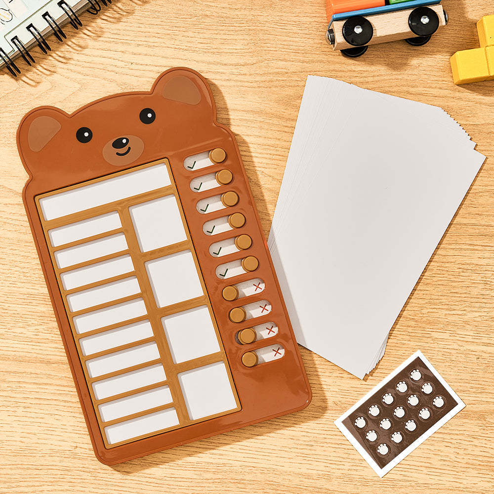Custom Text and Photo Bear Daily Routine Chart Gifts for Children - Myphotowallet