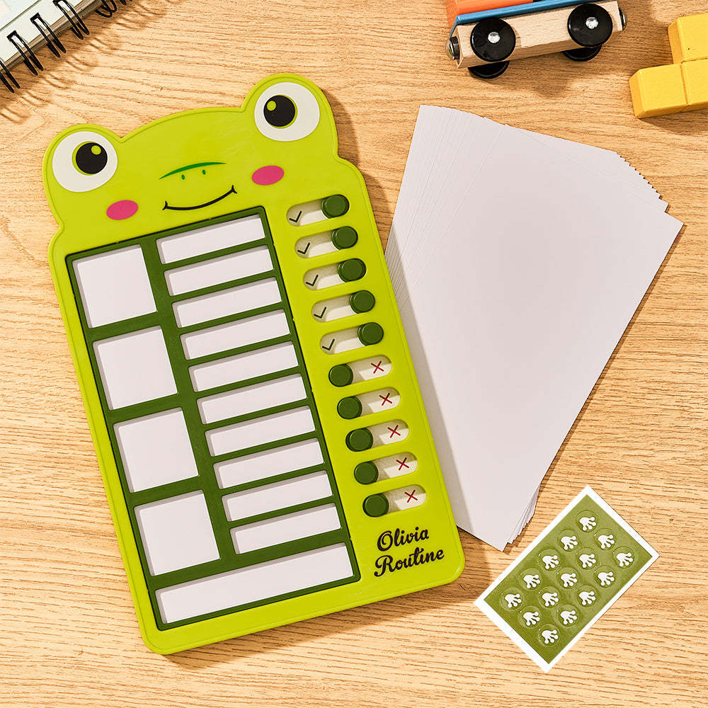 Custom Text and Photo Frog Daily Routine Chart Gifts for Children - Myphotowallet