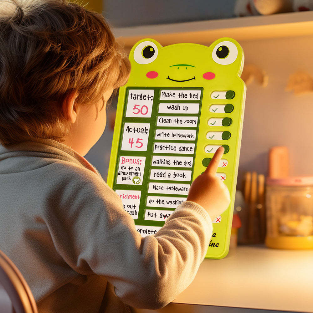 Custom Text and Photo Frog Daily Routine Chart Gifts for Children - Myphotowallet