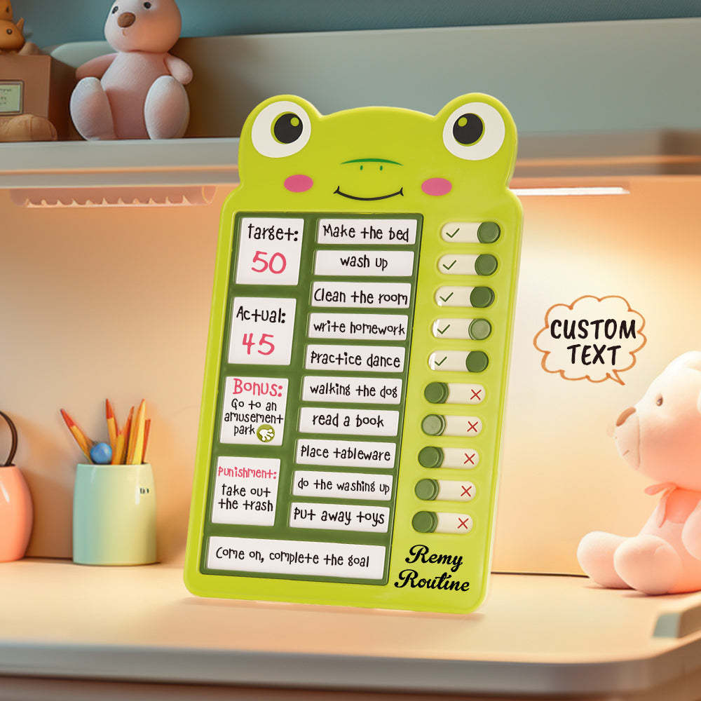 Custom Text and Photo Frog Daily Routine Chart Gifts for Children - Myphotowallet