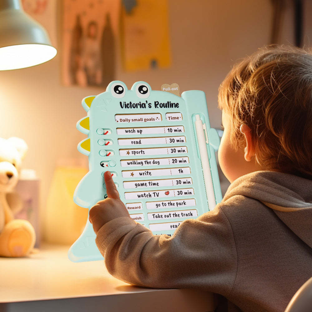 Custom Text and Photo Daily Routine Chart Dinosaur Gifts for Children - Myphotowallet