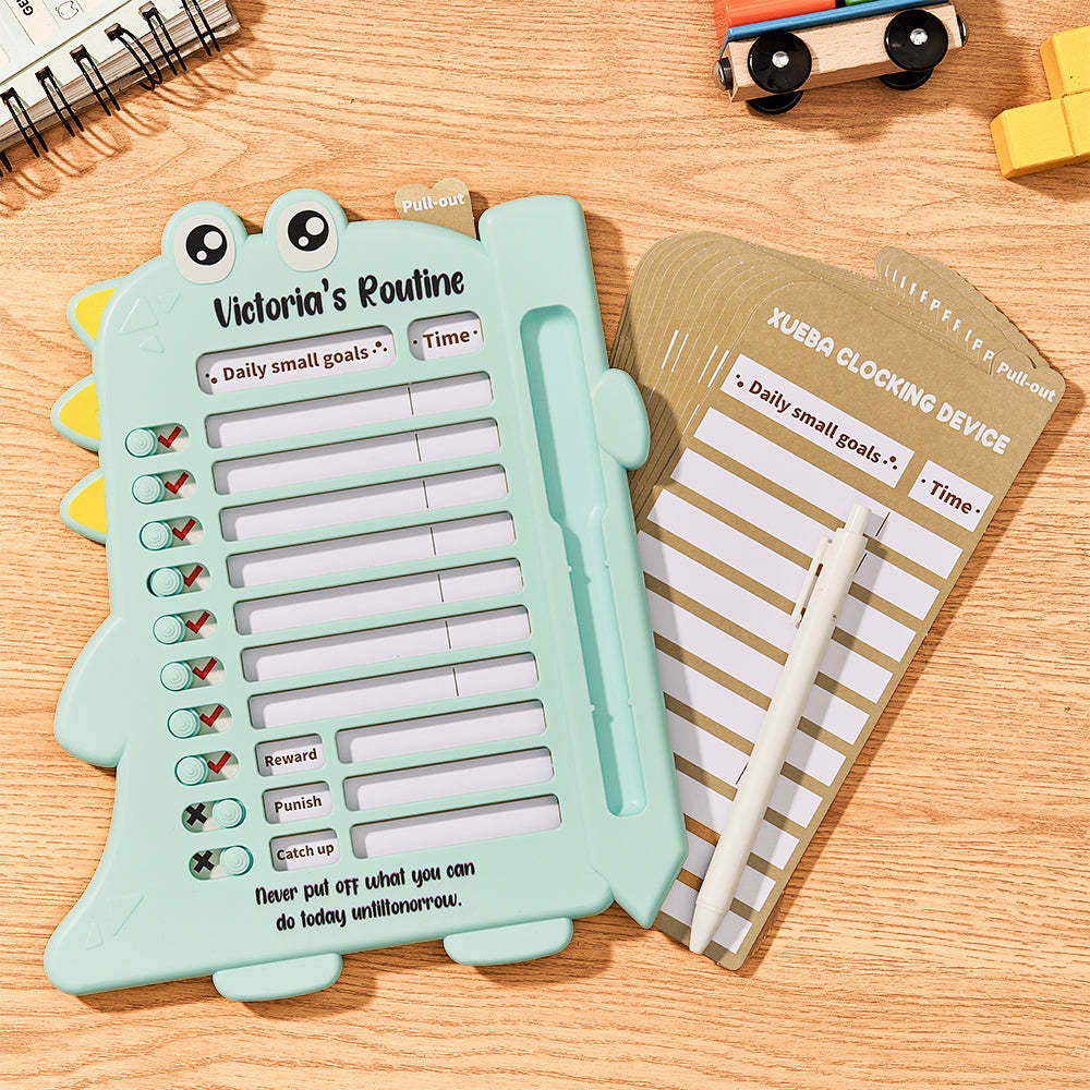 Custom Text and Photo Daily Routine Chart Dinosaur Gifts for Children - Myphotowallet
