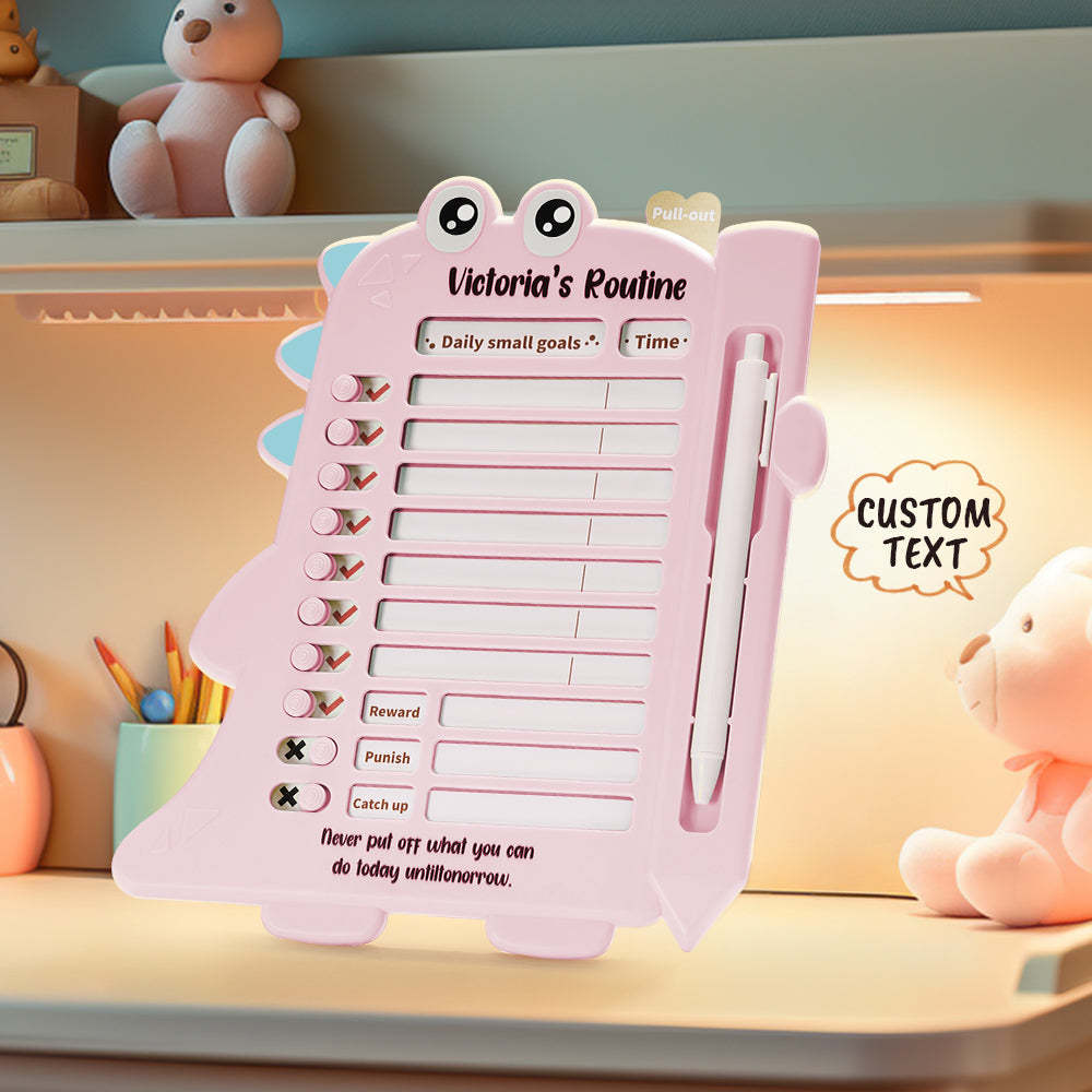 Custom Text and Photo Daily Routine Chart Dinosaur Gifts for Children - Myphotowallet